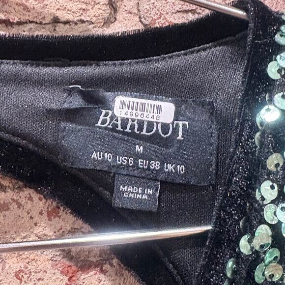 Bardot Lilia Sequin Mini Dress in Green Size Medium US Size 6 - Picture 8 of 10